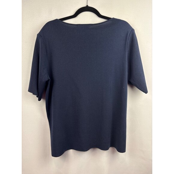 Women’s Howard Wolf Escape Size Large Navy Short Sleeve Blouse - Picture 4 of 4